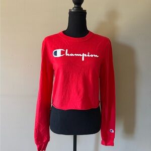 Champion Women's Bold Red Long Sleeve Tee XS